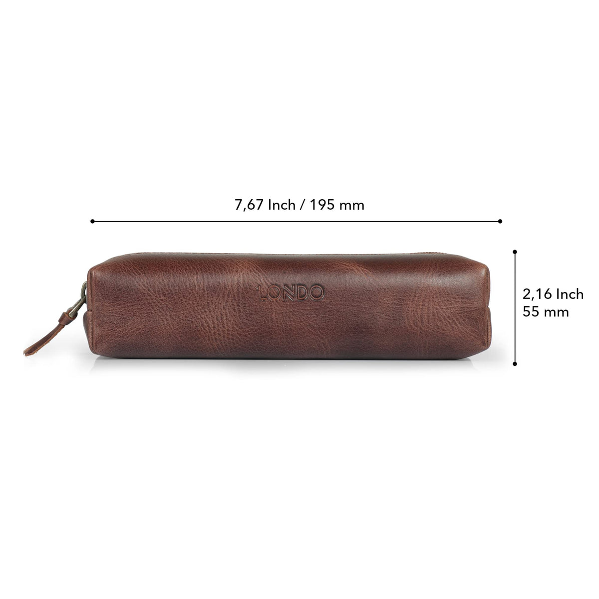 Londo Genuine Leather Zipper Pen, Pencil & Cosmetic Case