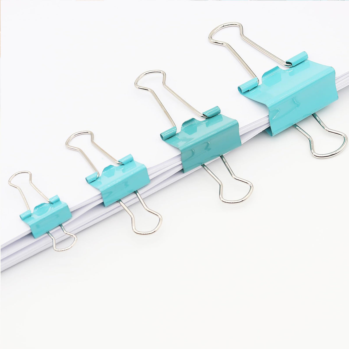 Binder Clip Paper Clamps, Assorted Sizes (Mini, Small, Medium, Large), 100 Pcs Clips for Office