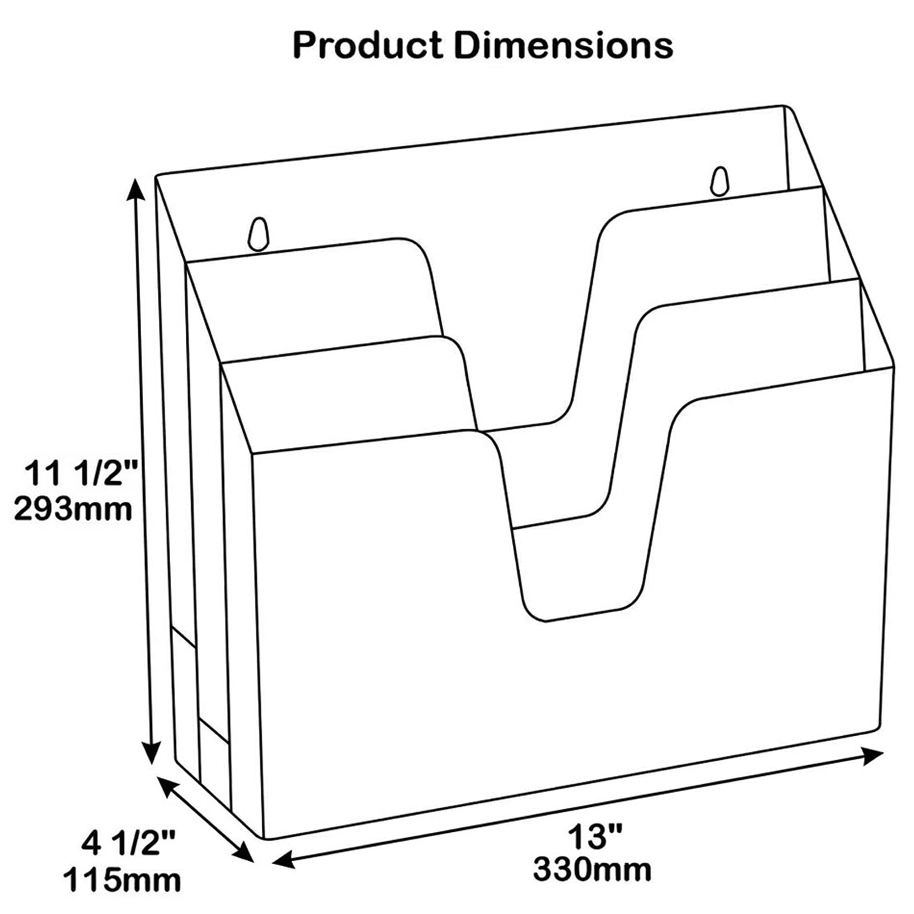 Acrimet Horizontal Triple File Folder Organizer Sorter, Letter Size, Purple