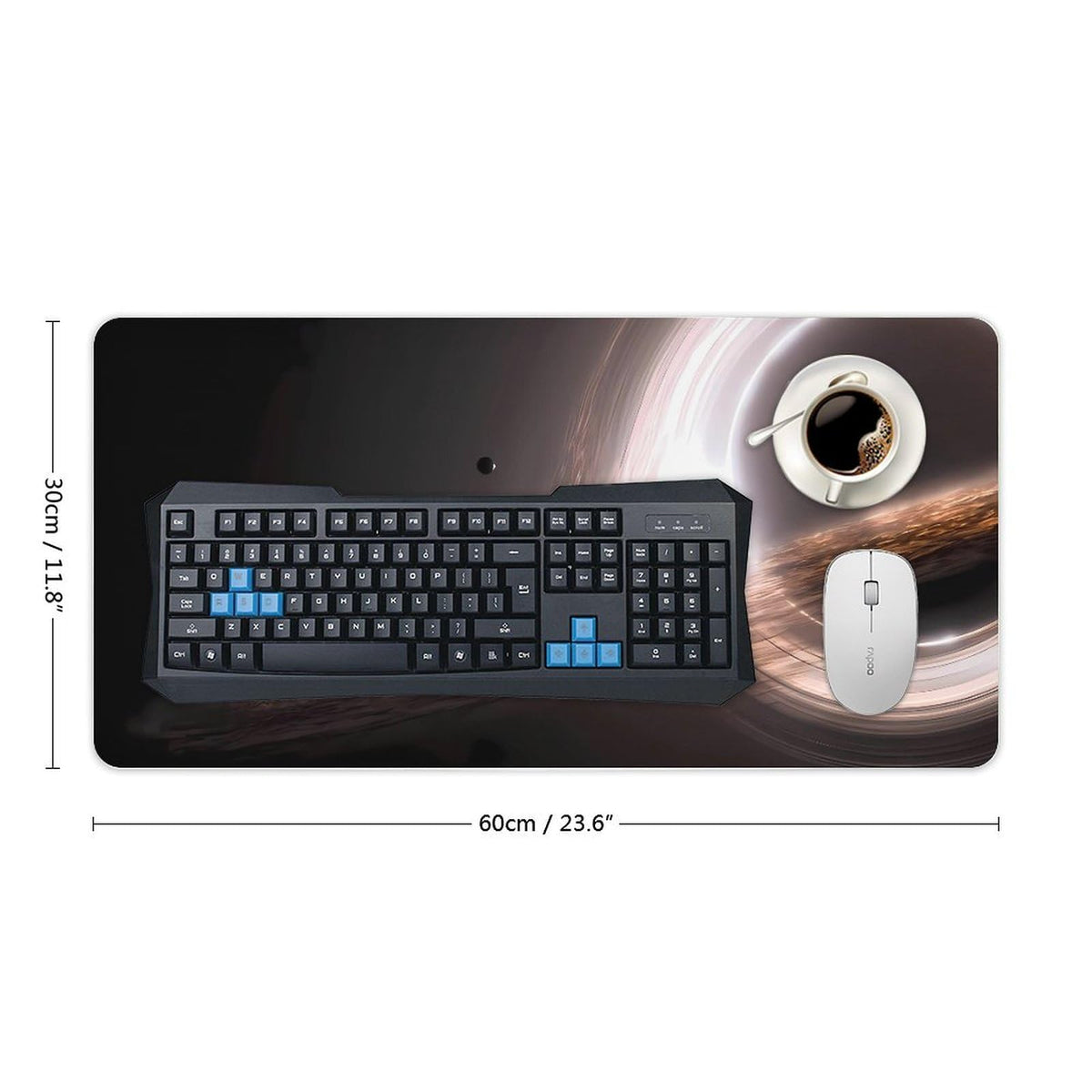 Keebik Gaming Mouse Pad, Interstellar Gargantua Black Hole Mouse Pad 11.8x23.6Inch Large Extended