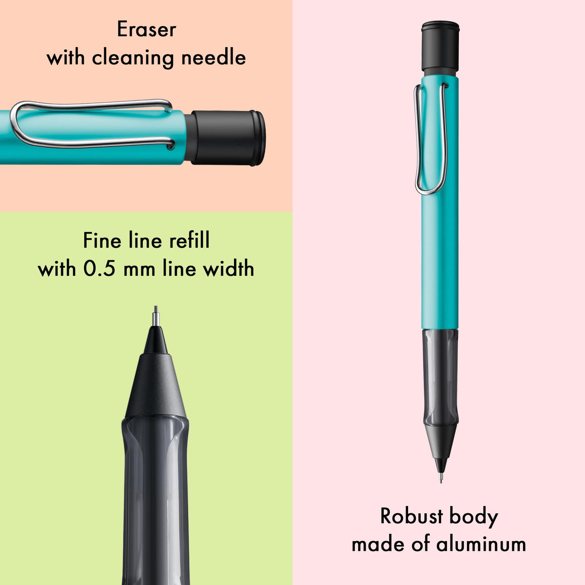 LAMY AL-star turmaline - Mechanical Pencil with transparent, ergonomic grip & lightweight aluminum