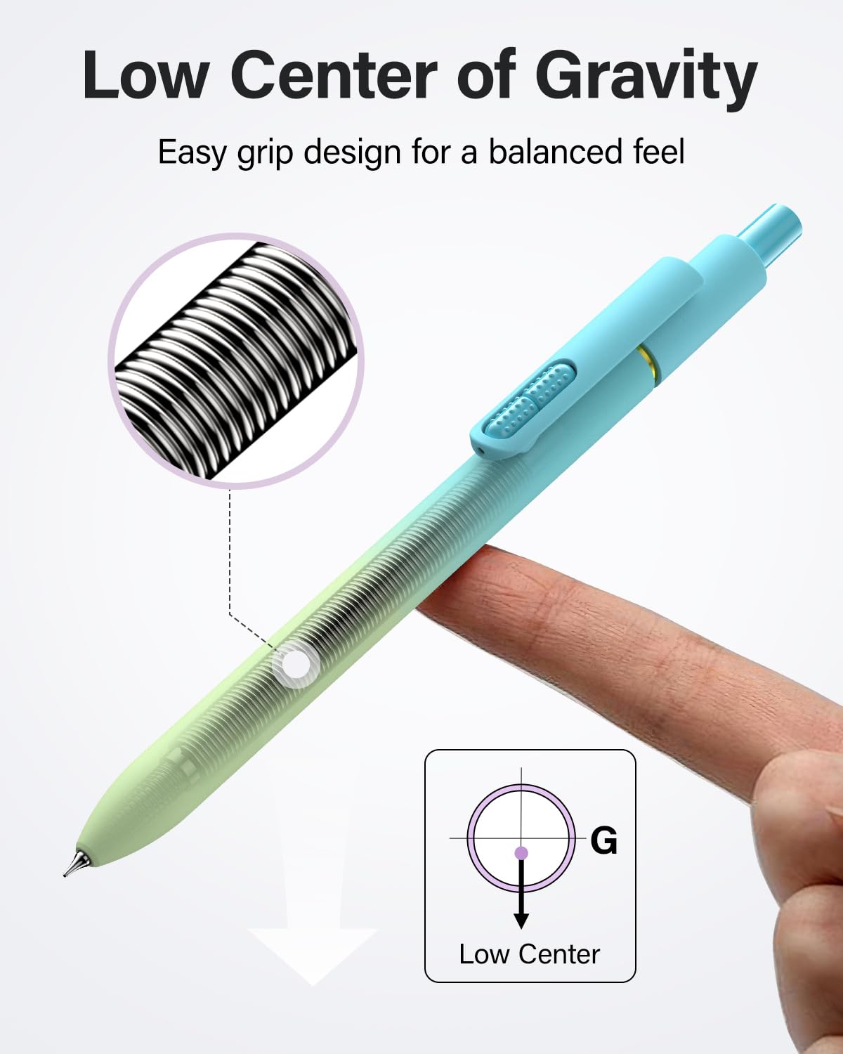 inkipen 16 Pcs Gel Pens-Black Ink, Fine Point(0.5mm),with Fidget Clip
