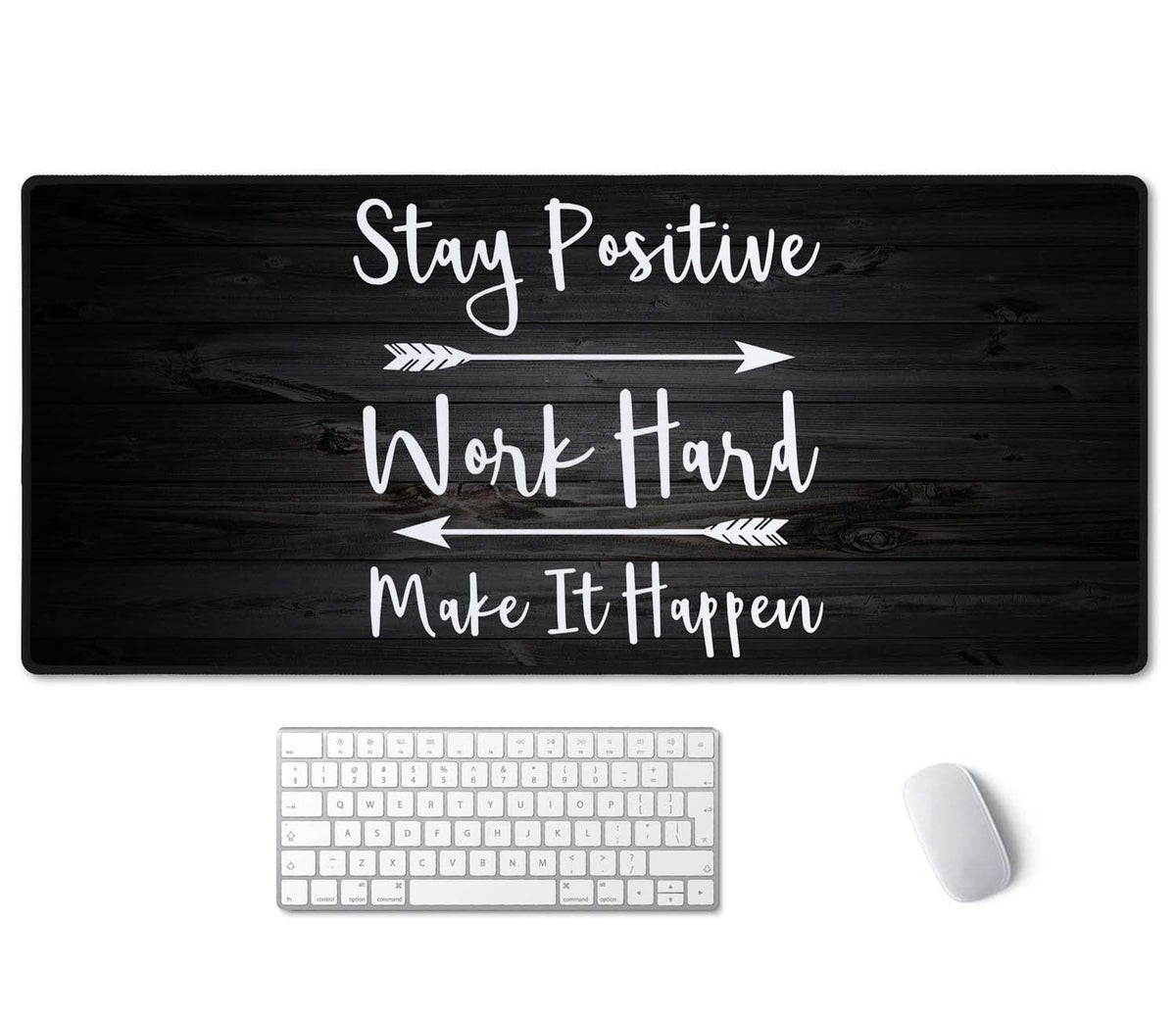 Extended Gaming Mouse Pad (35.5x15.7 in), Stay Positive Work Hard and Make It Happen Inspirational