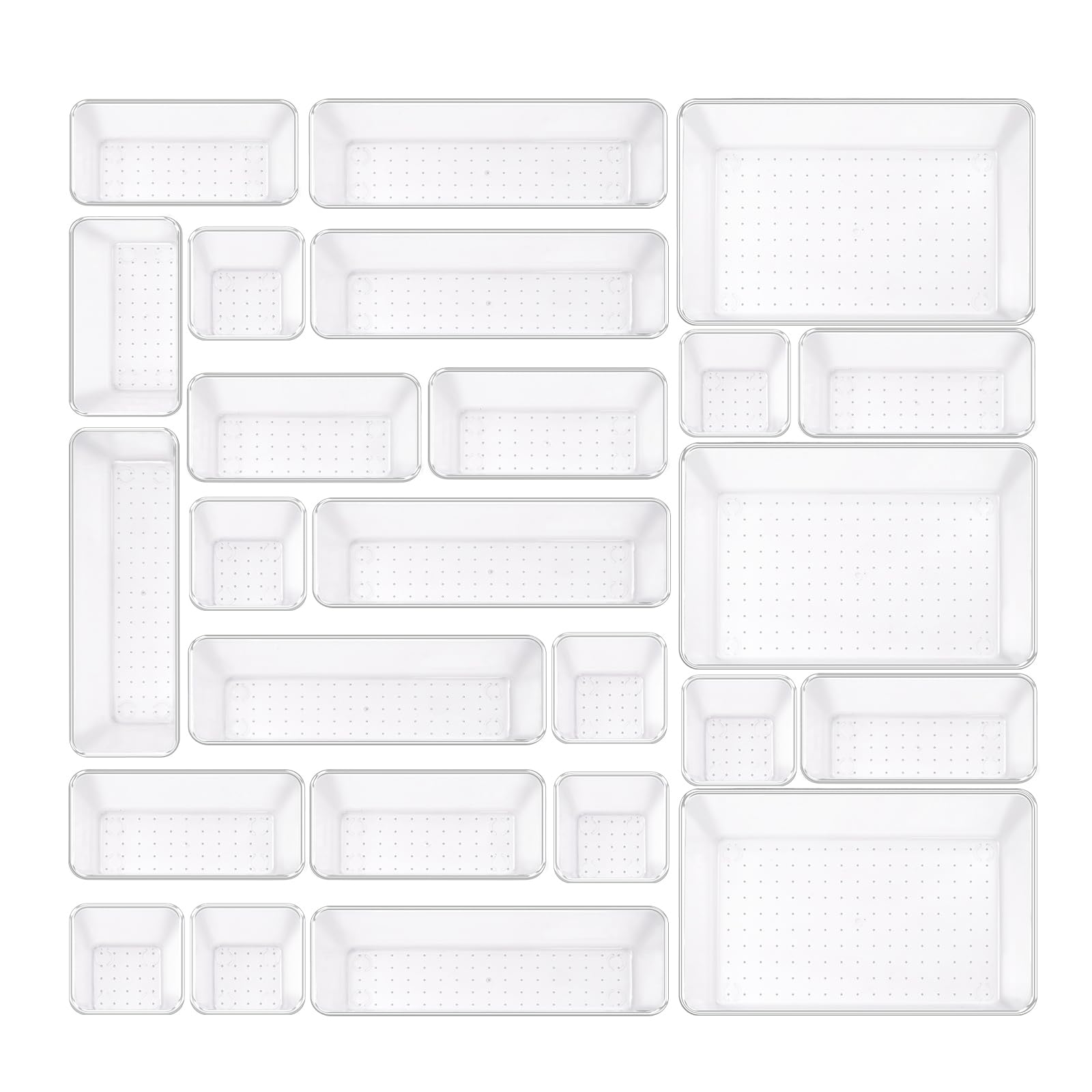 Trotianingyu Clear Acrylic Drawer Organizers Set Storage for Makeup, Office Desk Small Vanity Trays