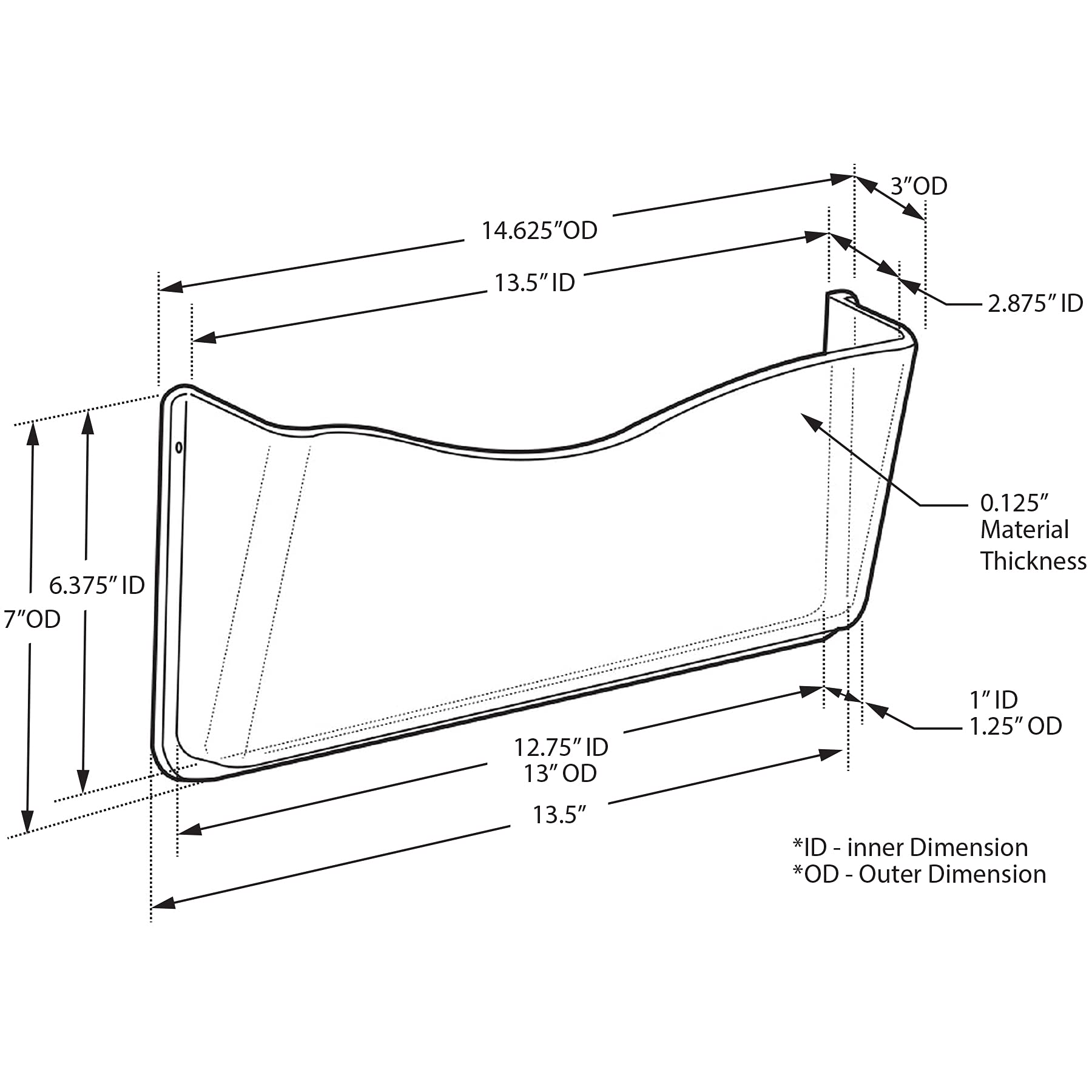 Azar Displays 250025-SMK Clear Plastic Wall Mount File Holder with Hanging Hardware, Smoke Colored