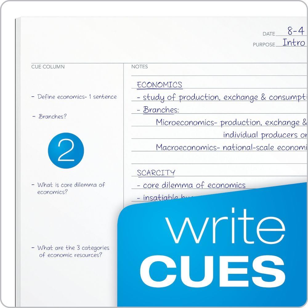 Oxford FocusNotes Note Taking System 1-Subject Notebook, 11 x 9 Inches, White, 100 Sheets (90223)