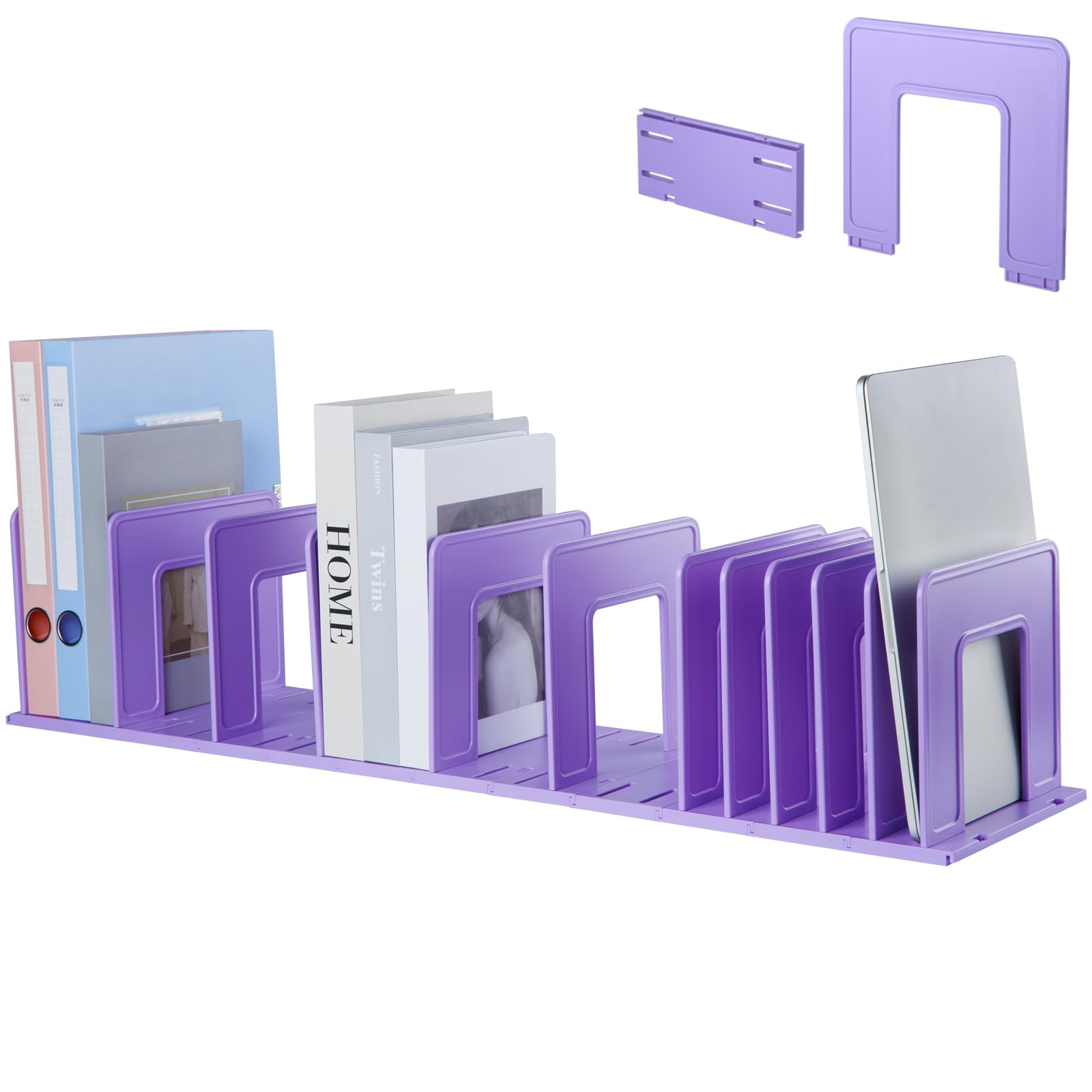 LuluEasy Adjustable Vertical File Sorter Sturdy Plastic Expandable Upright File Holder, Desktop