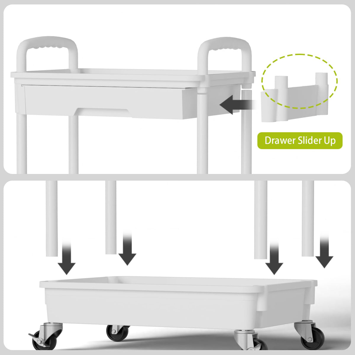 Sorgion 3 Tier Rolling Cart Organizer,Laundry Room Bathroom Organizers and Storage Office Shelves