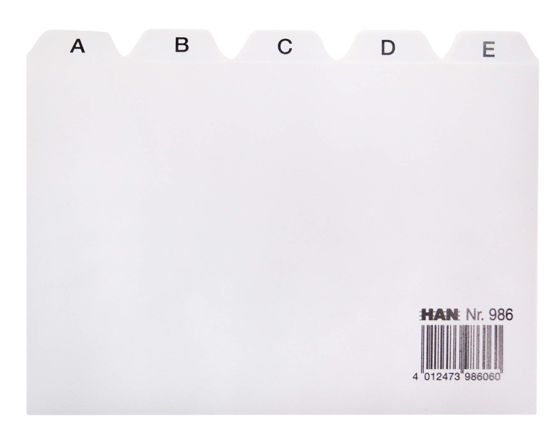 HAN 986, Tab A - Z, A6 landscape, 25 pcs. Guide cards for card index boxes and trays, grey