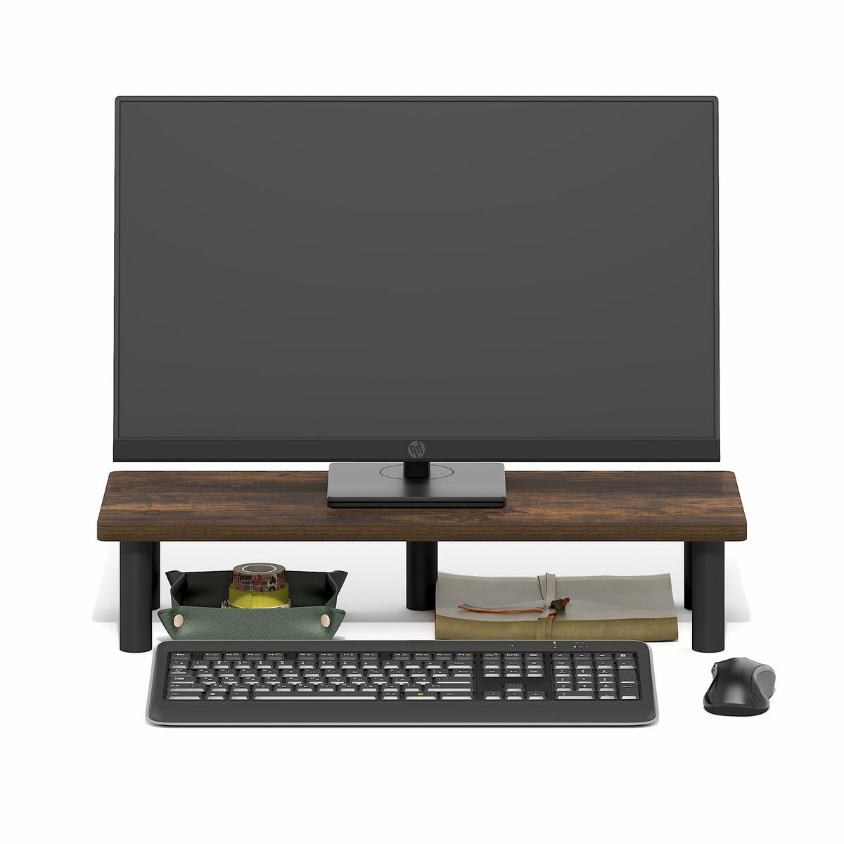 Furinno Turn-N-Tube Monitor Stand Riser, 23.6" Wide Rectangle Monitor Riser, Laptop Stand for Desk