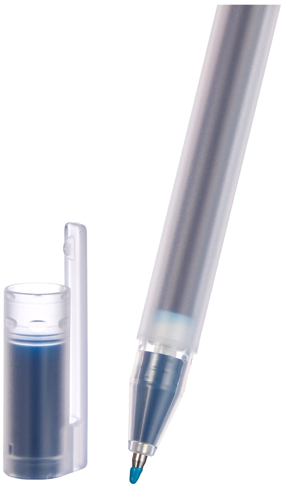 Muji Gel Ink Ballpoint Pen Cap Type 10-Pieces Set, 0.5 mm Nib Size, Blue/Black