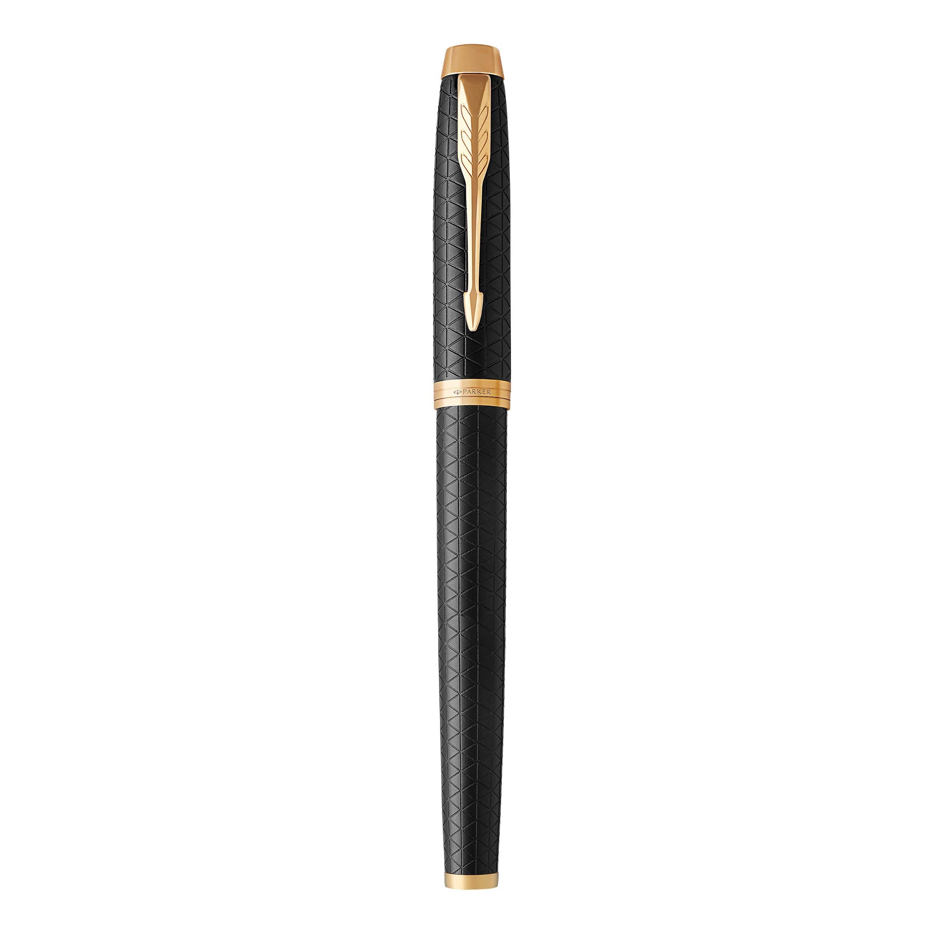 PARKER IM Fountain Pen, Premium Black, Medium Nib with Blue Ink Refill (1931653)
