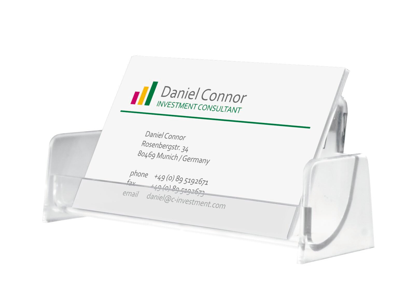 Sigel VA120 Business Card Display Stand, Clear, for up to 50 Cards (max. 3.82 x 3.35 inches)