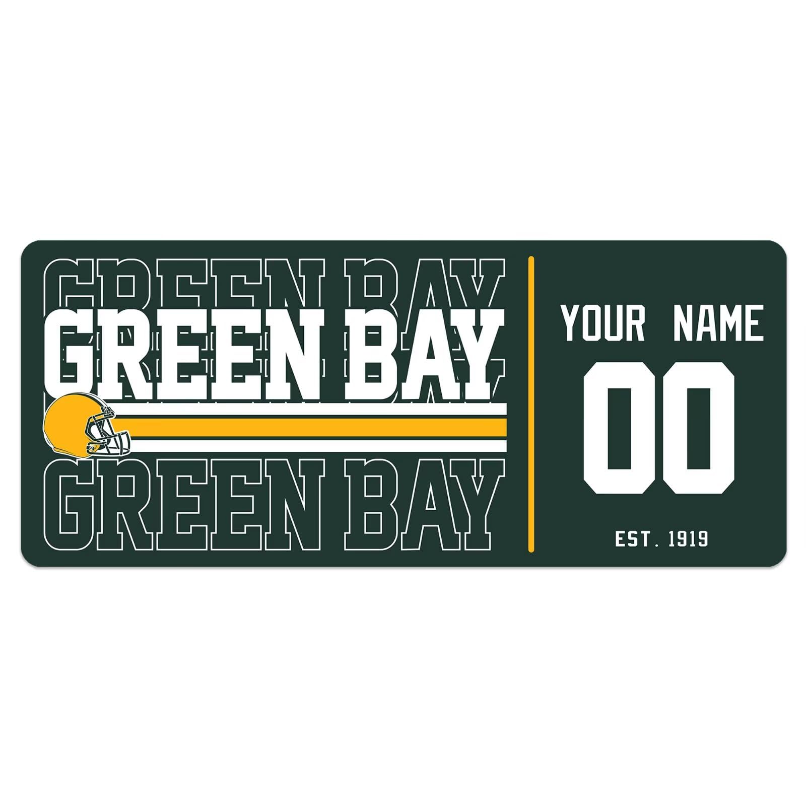 ANTKING Green Bay Mouse Pad Custom Name and Number Desk Pad for Men Women Youth Gifts