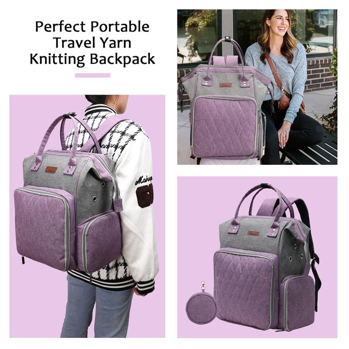 KOKNIT crochet bag,knitting bagBackpack and Tote Bag Storage Bag ，Large capacityYarn Storage