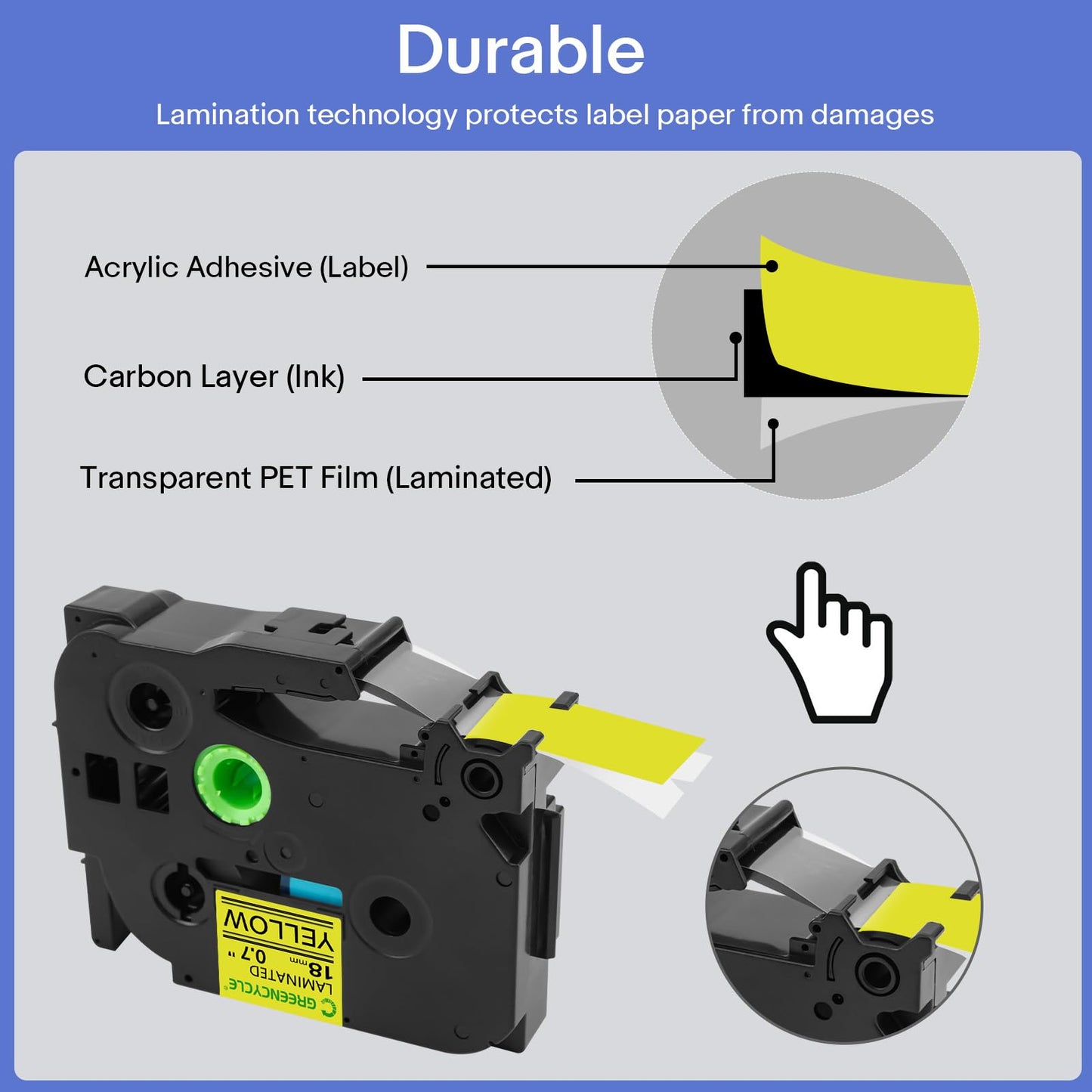 GREENCYCLE 10 Pack Compatible for TZe-641 TZe641 TZ641 TZ-641 Laminated AZE Label Tape 18mm 0.7