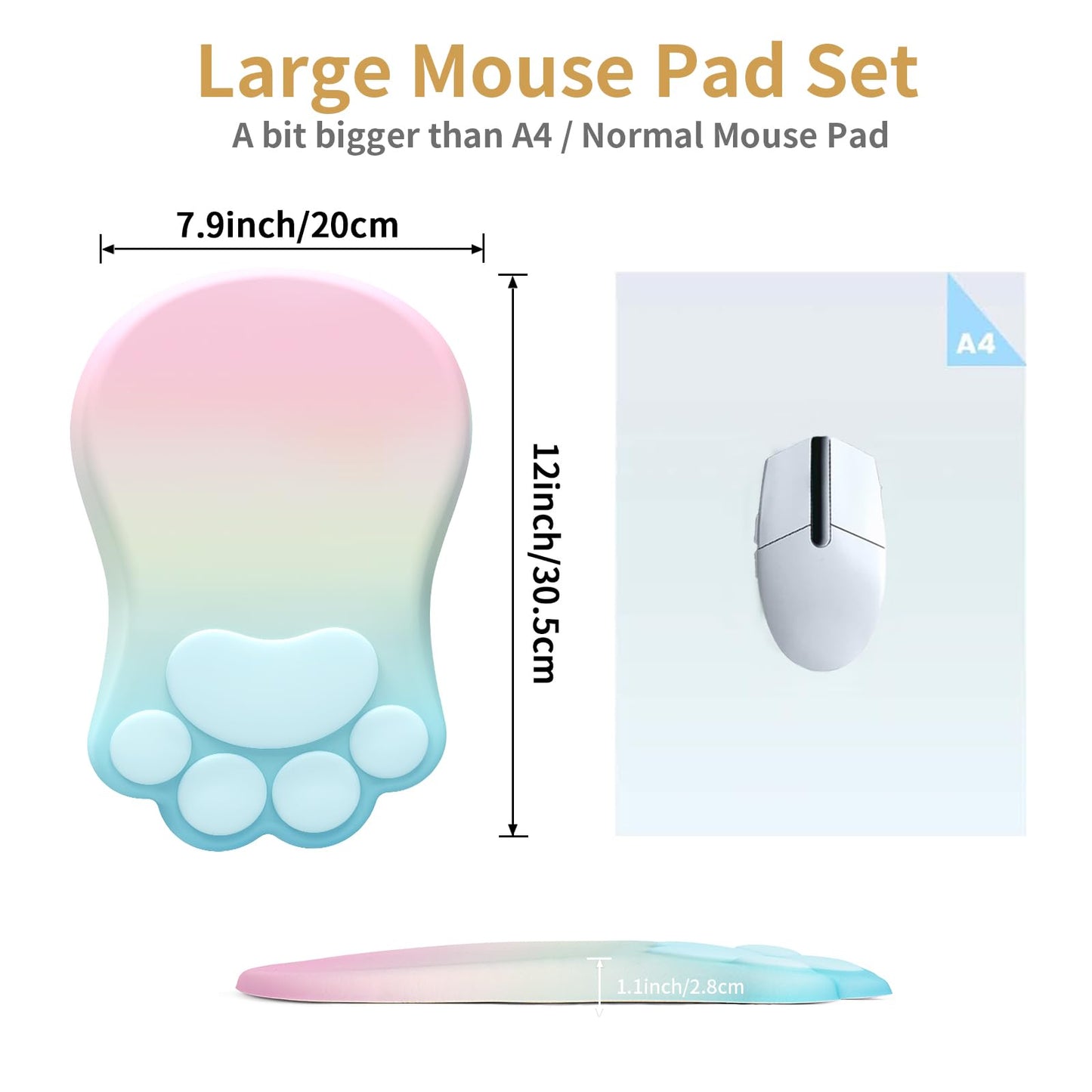 L-SPOUTTO Ergonomic Mouse Pad with Wrist Rest,Cute Mouse Pad Wrist Support