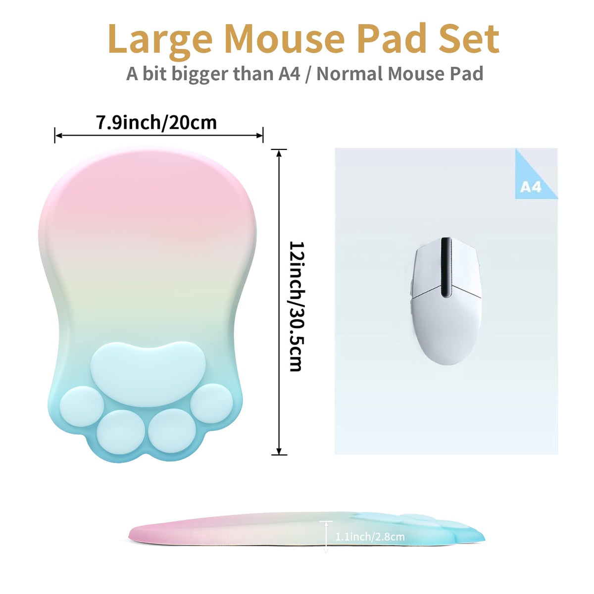 L-SPOUTTO Ergonomic Mouse Pad with Wrist Rest,Cute Mouse Pad Wrist Support