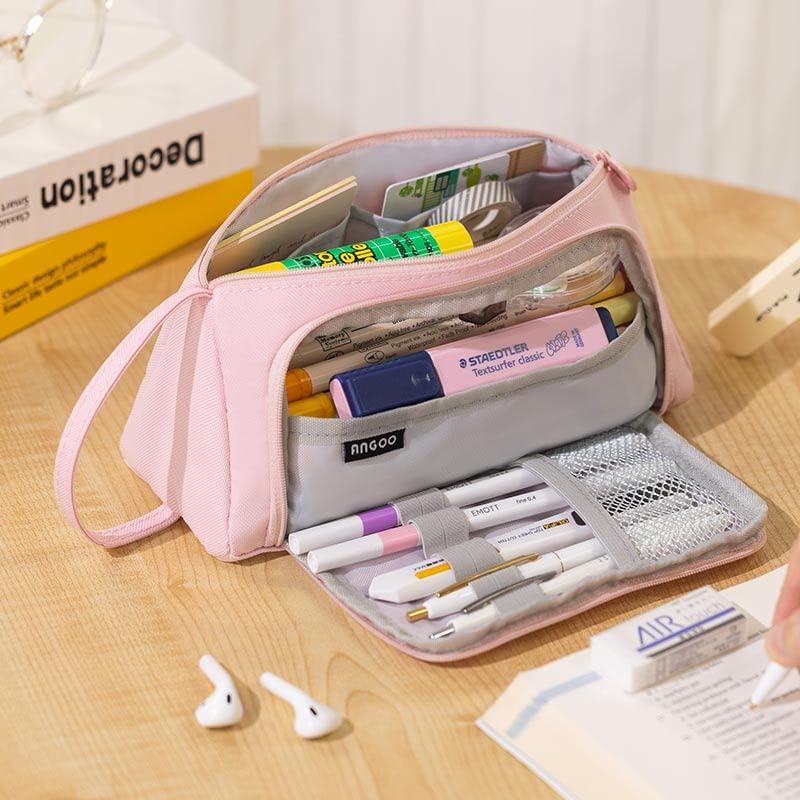 ANGOOBABY Pencil Case Handheld Pencil Pouch Multi-slot Pen Bag Stationery Storage for Teen Student