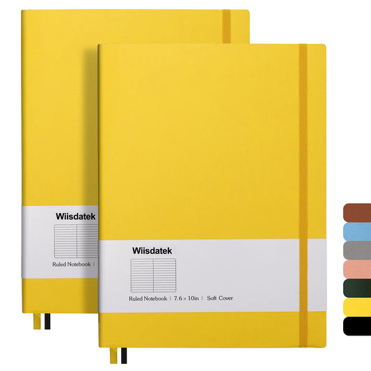 College Ruled Notebook B5, Total 376 Numbered Pages 7.6'' x 10''(YELLOW)