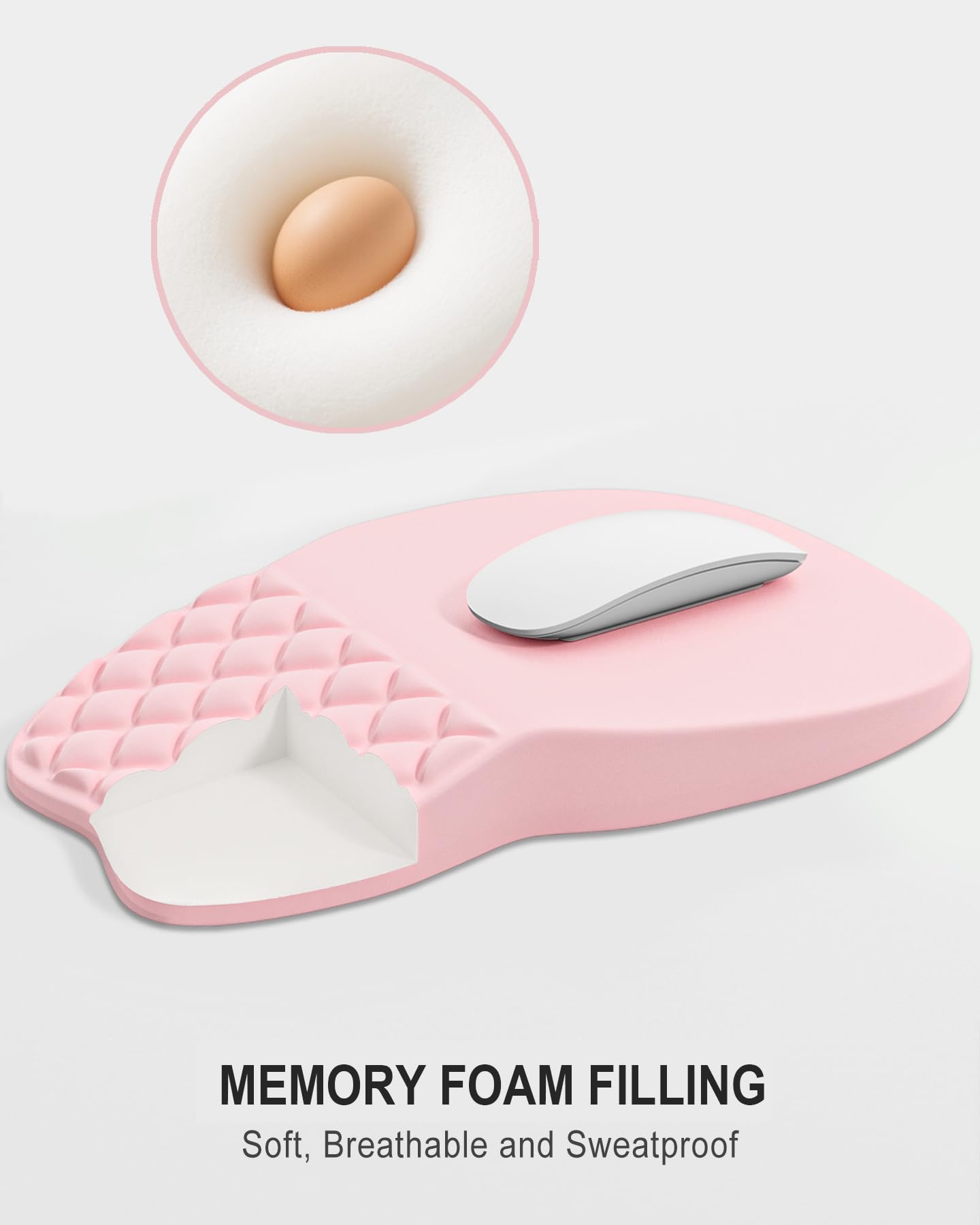 Auhoahsil Ergonomic Mouse Pad with Wrist Rest, Comfortable Slope Computer Mouse Mat with Wrist