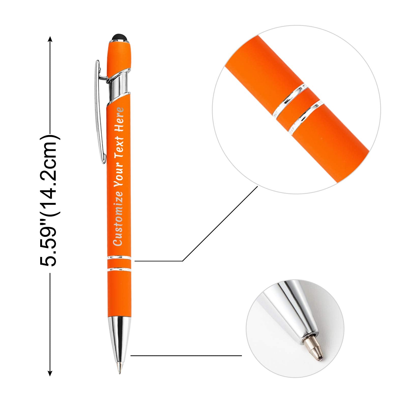 Amlion Custom Pens Personalized Bulk, Customized Ballpoint Pens with Stylus Name Message Logo