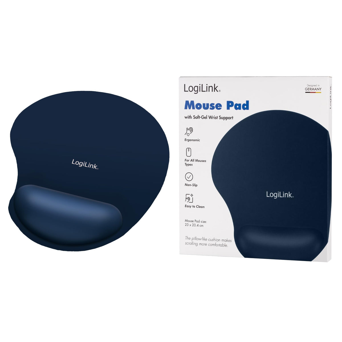 LogiLink Mouse Pad with Gel Wrist Rest - Blue