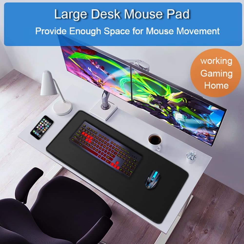 Large Mouse Pad, 35.42x15.7 inch Large Gaming Non-Slip Mousepad Rubber Base