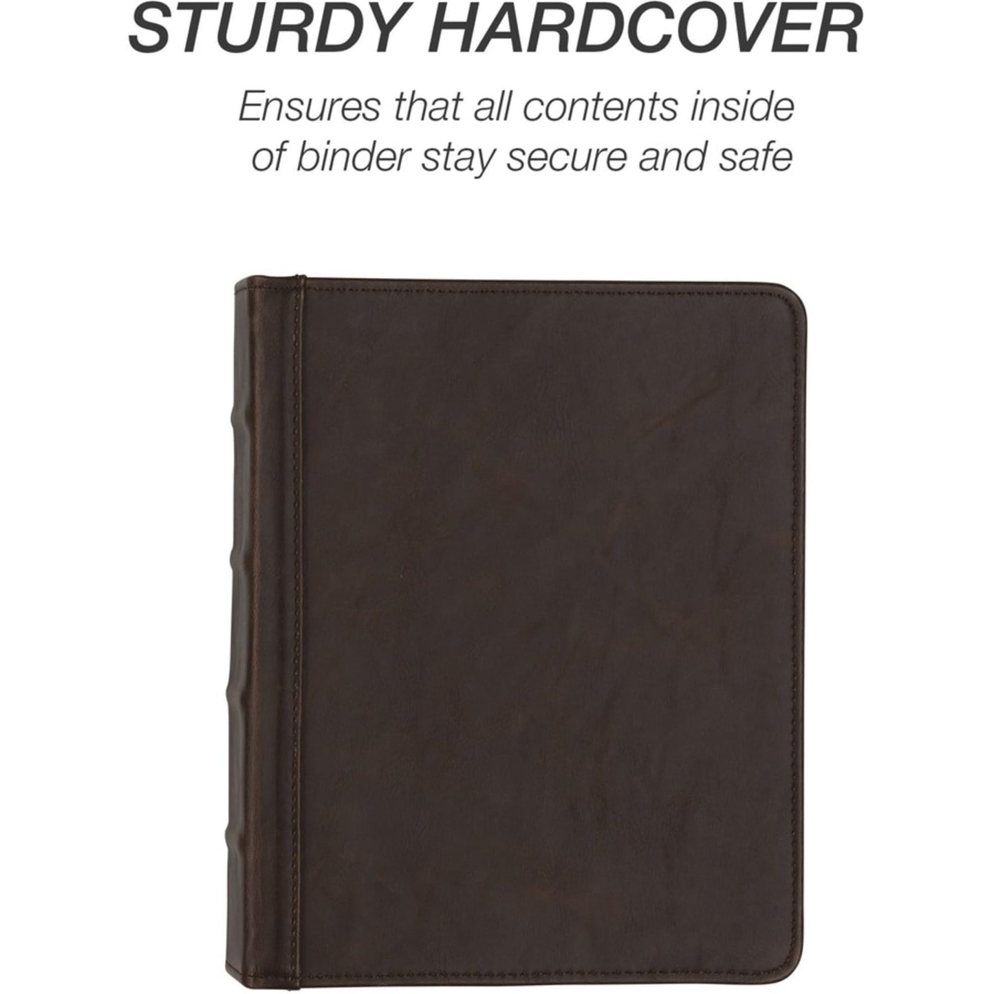 Samsill Vintage Leather Mini 3 Ring Binder 1 Inch Round Ring (Holds 200 Sheets), 5.5 x 8.5 Inch