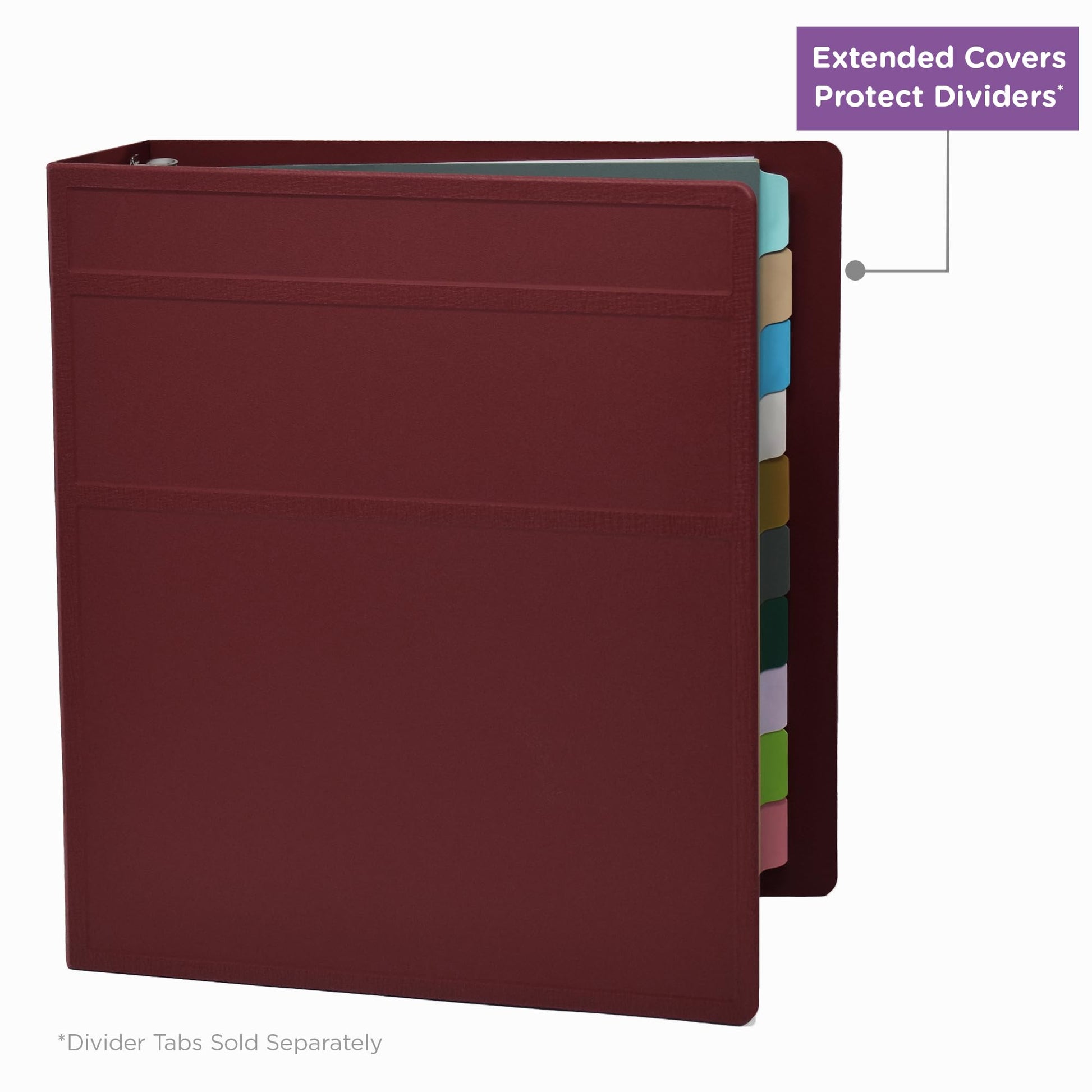 Carstens 2-Inch Heavy Duty 3-Ring Binder - Side Opening, Wine, Durable Plastic, Precision No-Gap