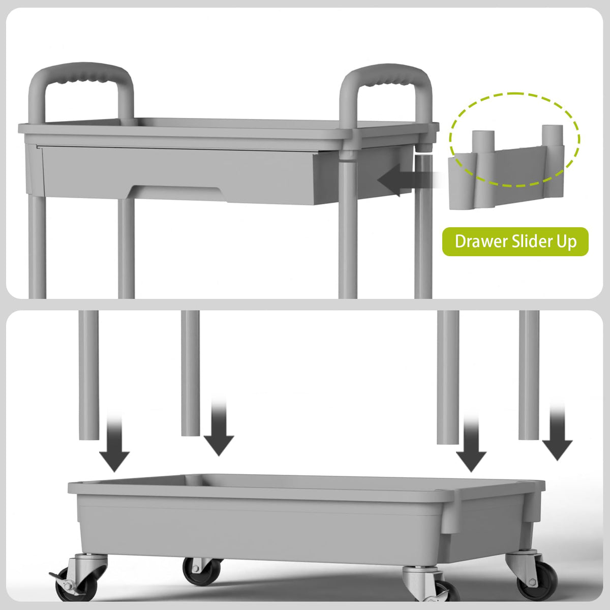 Sorgion 3 Tier Rolling Cart Organizer,Laundry Room Bathroom Organizers and Storage Office Shelves