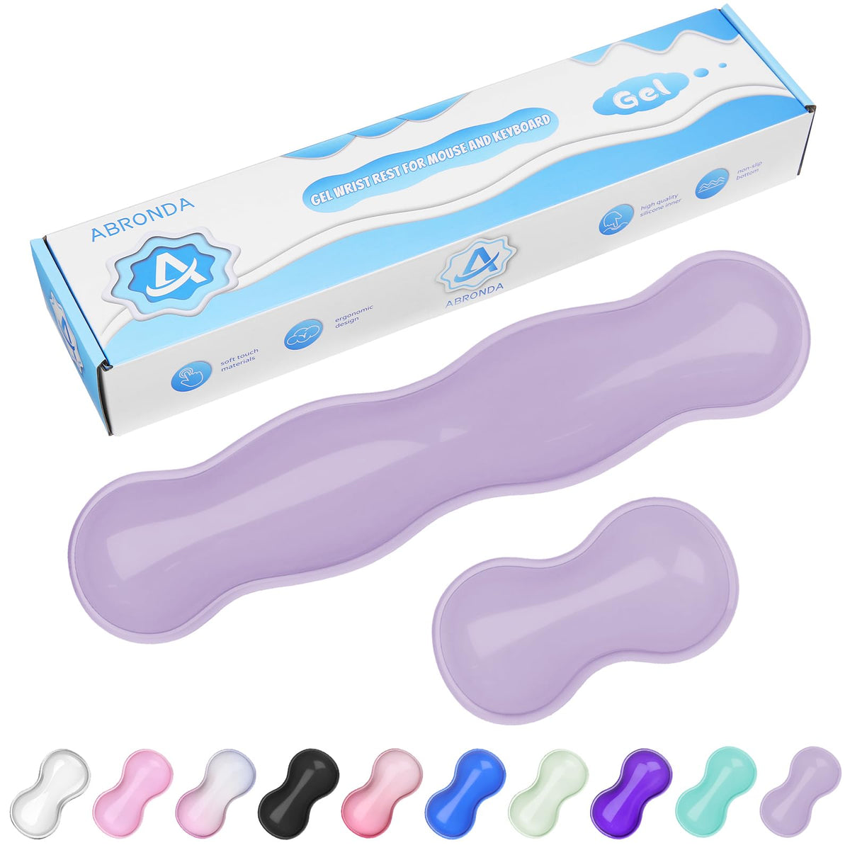 ABRONDA Gel Wrist Rest for Keyboard and Mouse, Wrist Rest for Keyboard, Mouse Wrist Support, Pain