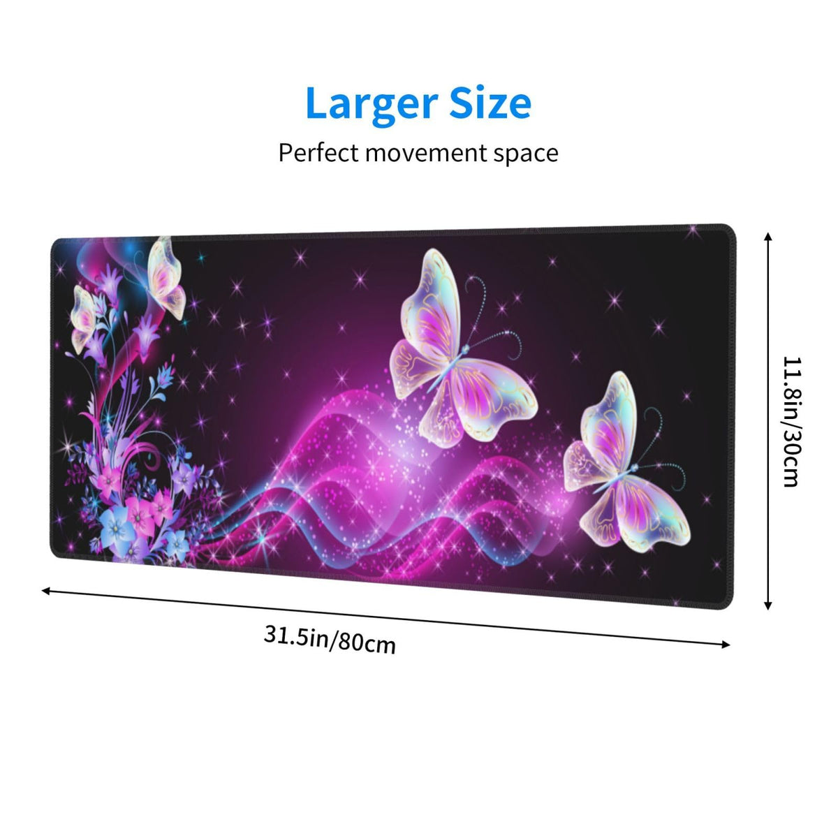 Butterfly Mouse Pad XL Large Mousepad Non Slip Rubber Base Desk Mat for Laptop Computer Gaming