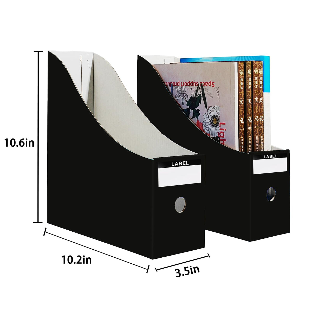 Limitliho 24 Pack Six color Cardboard Magazine Holder for Desk or Shelves