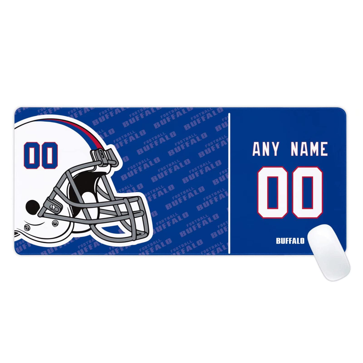 Buffalo Mouse Pad Custom Any Name and Number Desk Pad for Men Women Youth Gifts