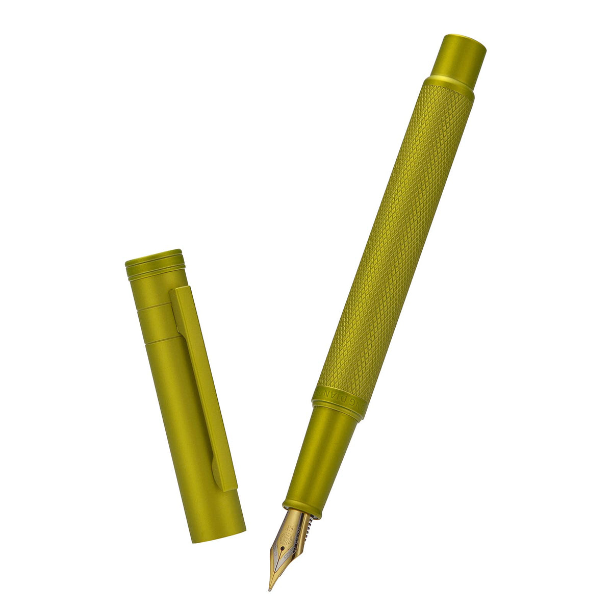 Asvine Mustard Yellow Forest Fountain Pen Extra Fine Nib, Classic Design with Converter and Metal