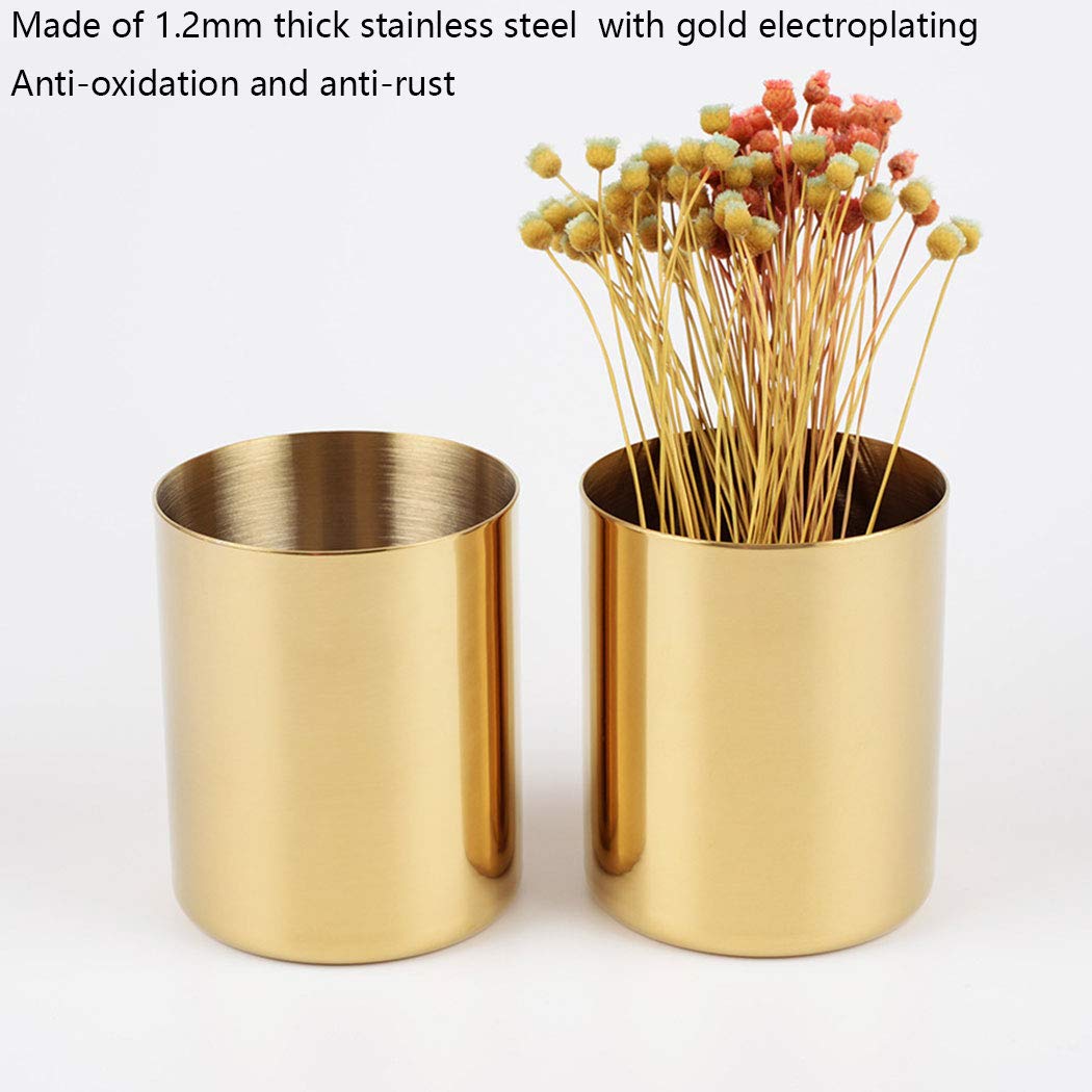 Pencil Cup Holder Desk Organizer, Gold Pen Pot Pen Holder Container Desktop Stationery Organizer