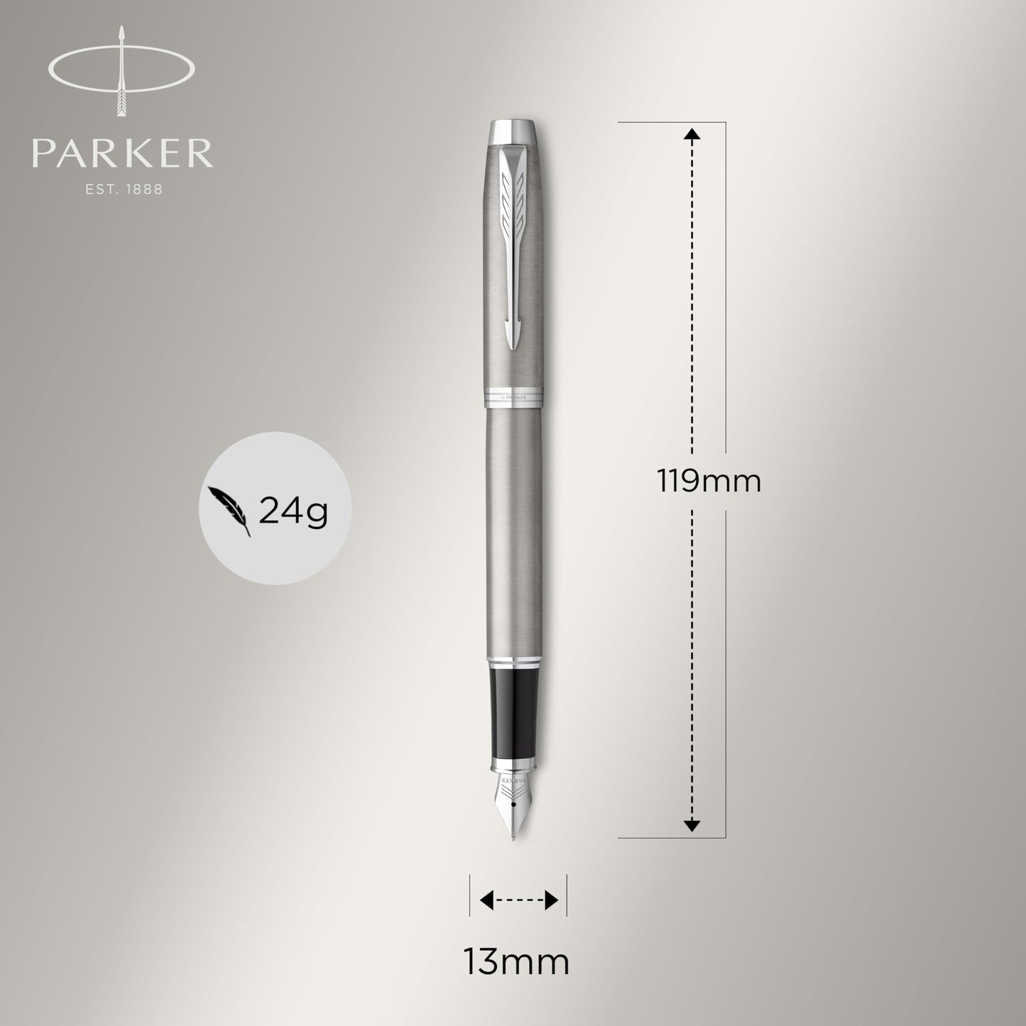 Parker IM Duo Pen Gift Set | Fountain Pen, Ballpoint Pen & Pen Pouch | Stainless Steel Finish with