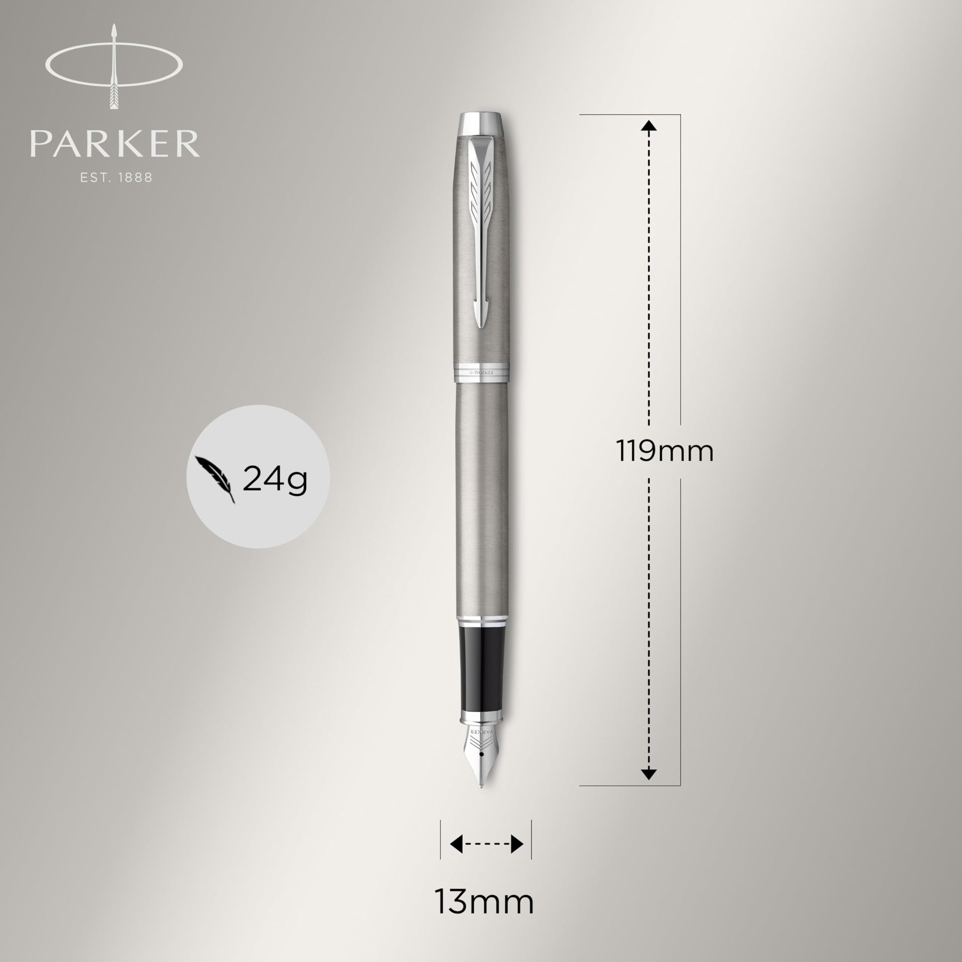Parker IM Duo Pen Gift Set | Fountain Pen, Ballpoint Pen & Pen Pouch | Stainless Steel Finish with