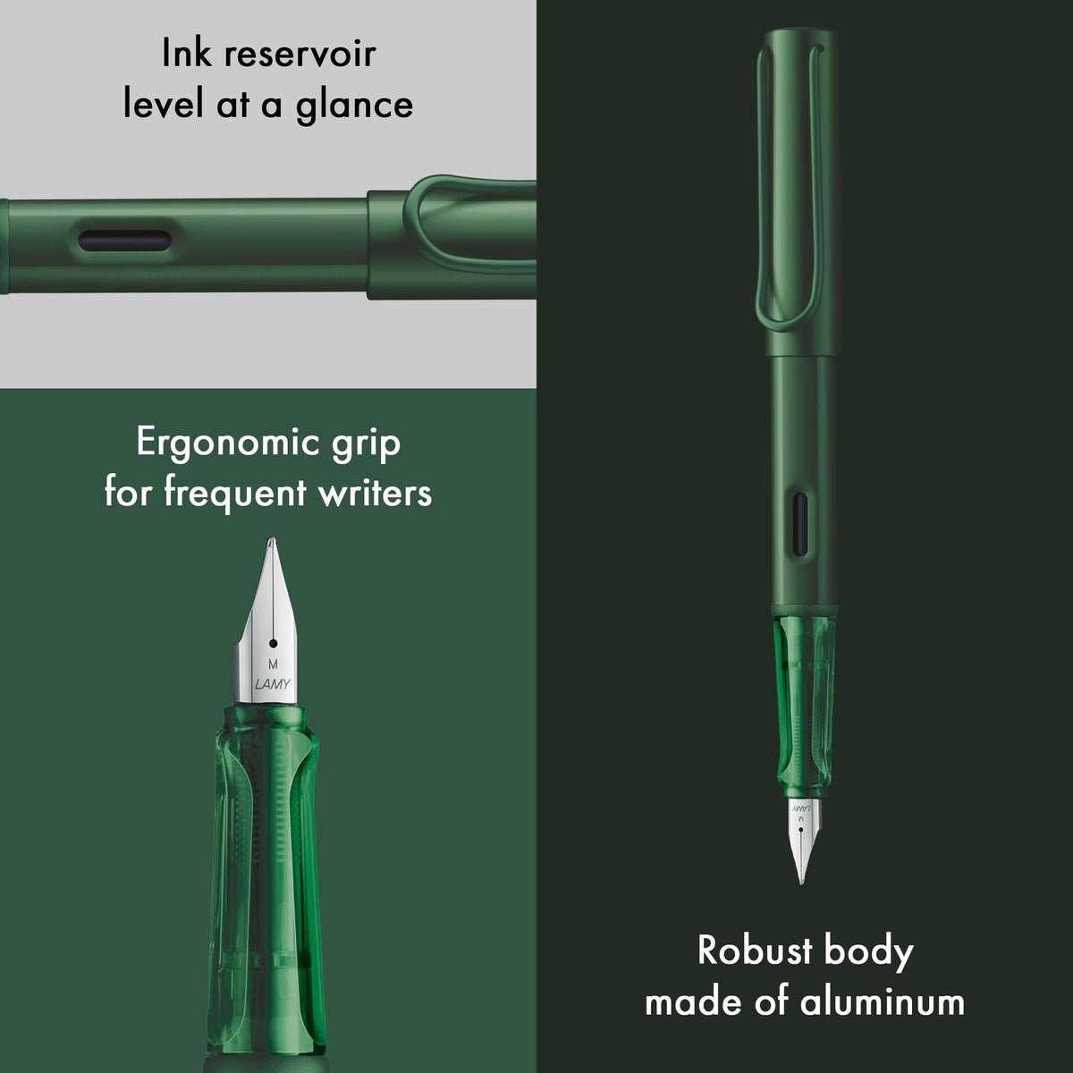 LAMY AL-star pine - Fountain Pen with ergonomic grip & polished steel nib in size M - lightweight