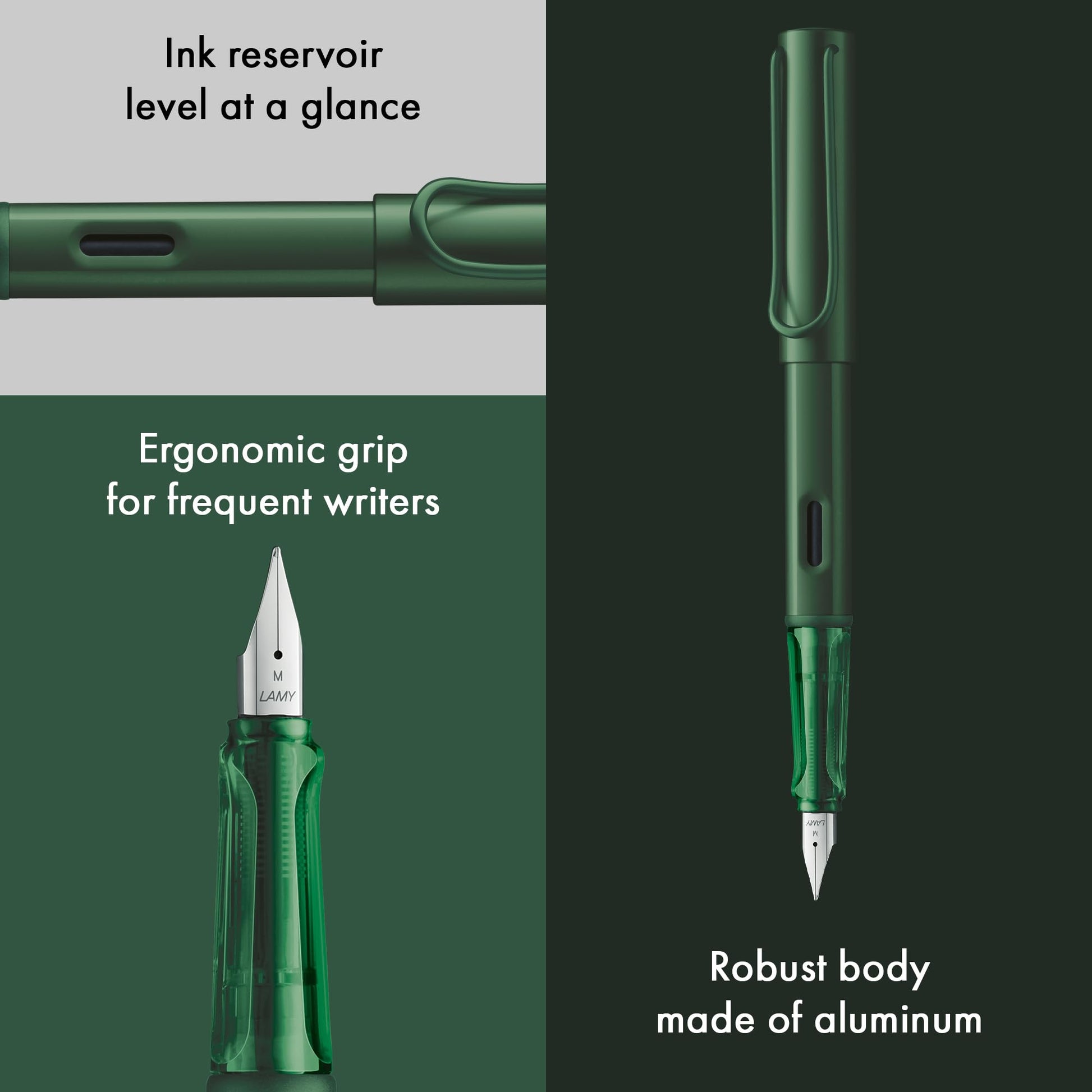 LAMY AL-star pine - Fountain Pen with ergonomic grip & polished steel nib in size M - lightweight