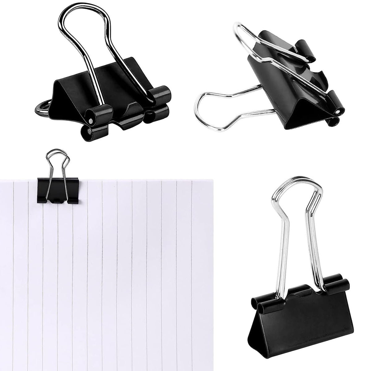 SANNIX 150 PCS Mini Binder Clips, 5/8 inch 15mm Binder Clips Black Paper Clamps Micro Size for