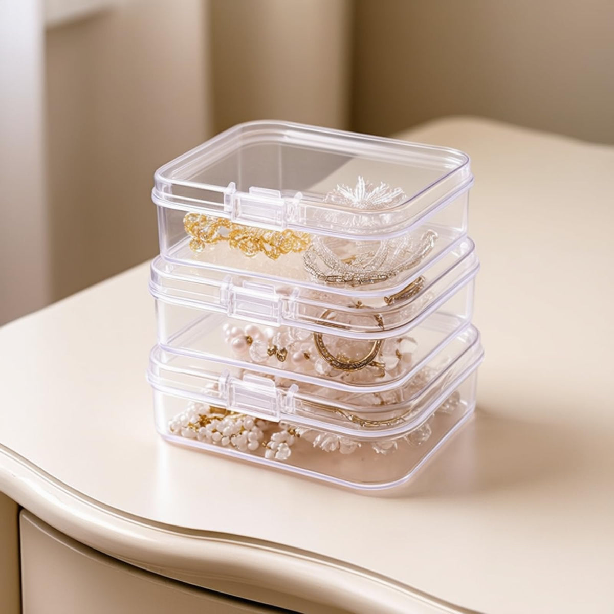 Thintinick Mini Clear Plastic Storage Containers, 2.56x1.77x0.79 inch