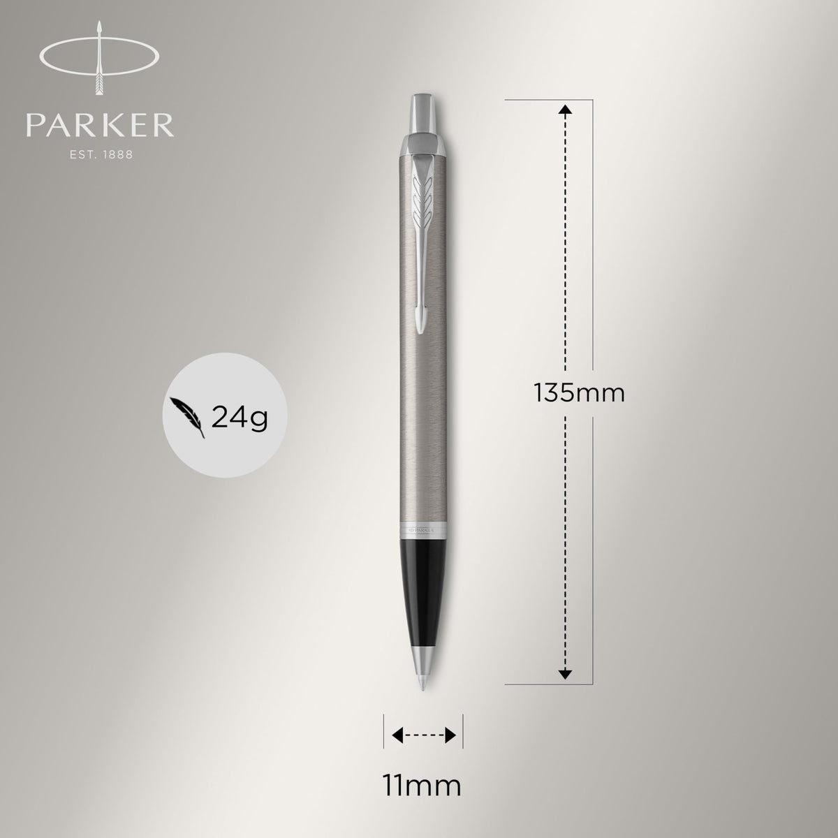Parker IM Duo Pen Gift Set | Fountain Pen, Ballpoint Pen & Pen Pouch | Stainless Steel Finish with