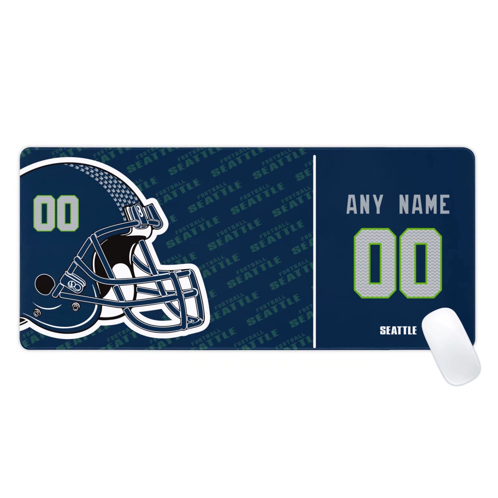 Seattle Mouse Pad Custom Any Name and Number Desk Pad for Men Women Youth Gifts