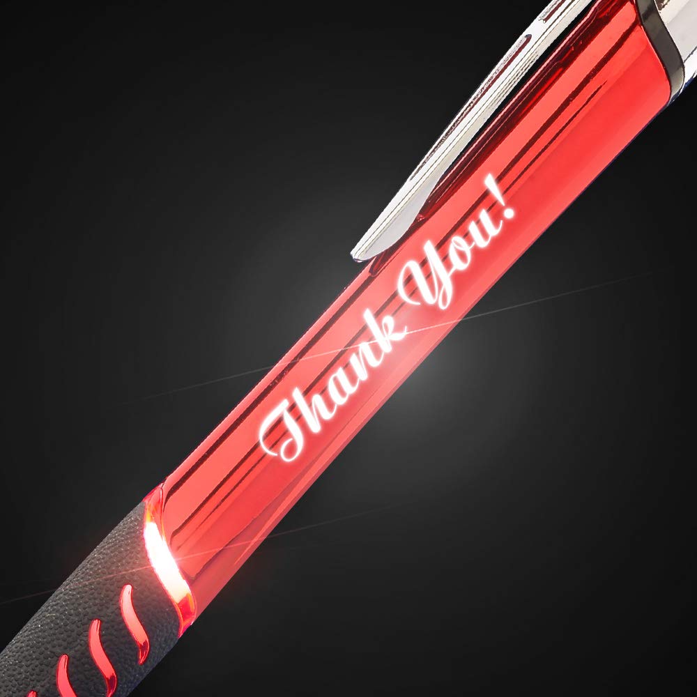 Imprints Online 5 Custom Laser-Engraved Metal Ballpoint Pens With Illuminated Engraving & Grip.