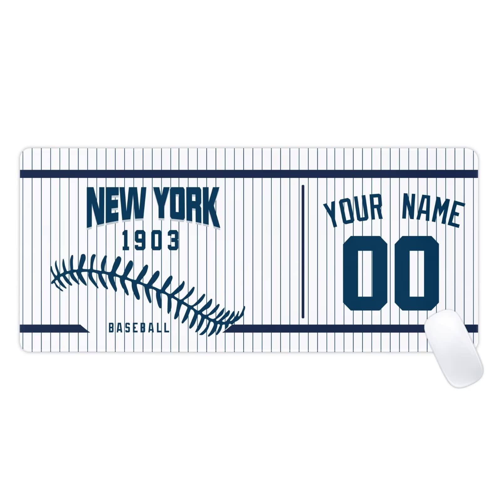 New York Mouse Pad Custom Any Name and Number Personalized Desk Pad for Men Women Youth Gifts
