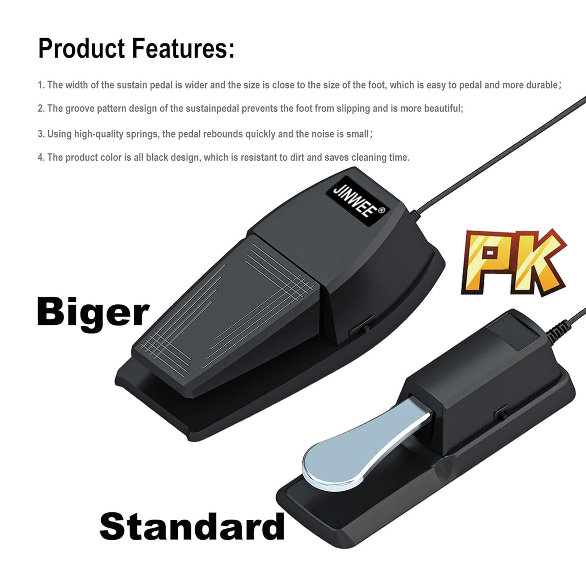 Piano Sustain Pedal for Digital Pianos –Fix Muddy Notes, Fit Yamaha Casio