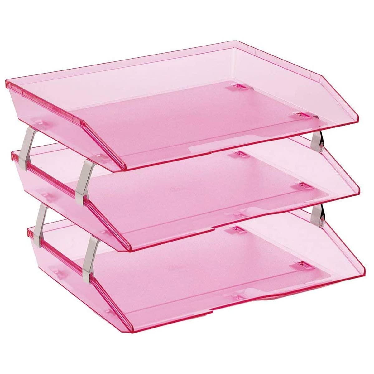 Acrimet Facility 3 Tier Letter Tray, Side Load, Letter Size/A4, Desktop File Organizer, Plastic