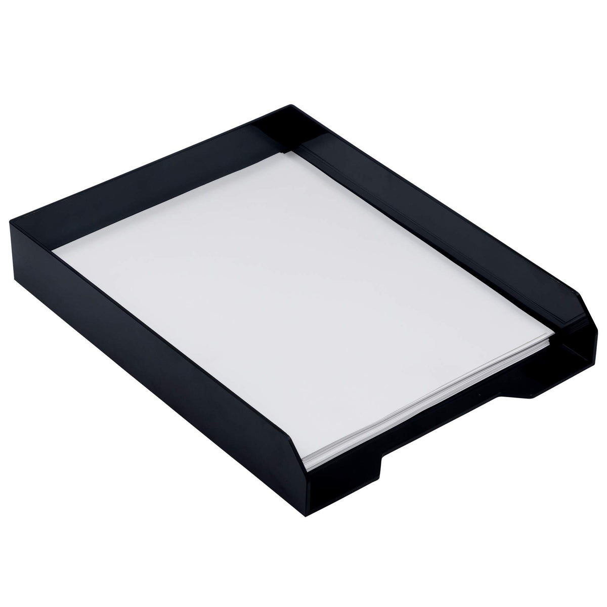JAM PAPER Stackable Paper Trays - Black - Desktop Document, Letter, & File Organizer Tray - Sold
